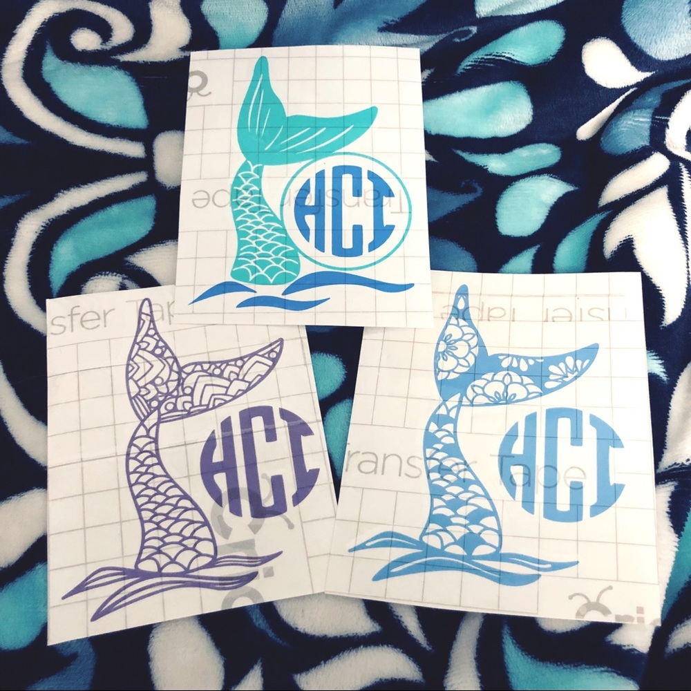 Mermaid Monogram Decals